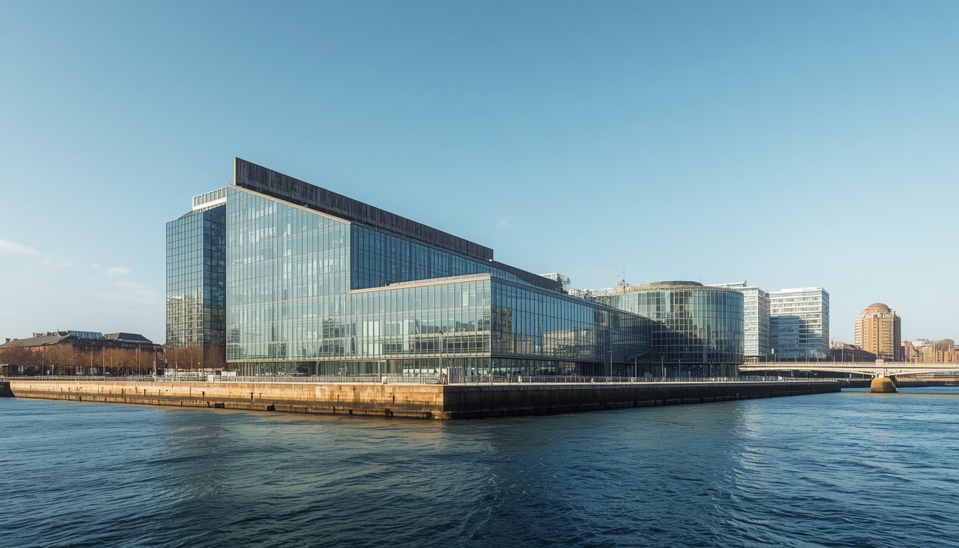 Salford Quays dock with the BBC MediaCityUK waterfront — Drylining services in Salford Quays, M50 postcodes